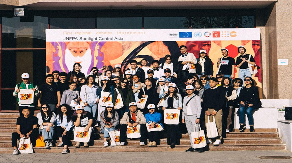 A group of young people pose for the picture