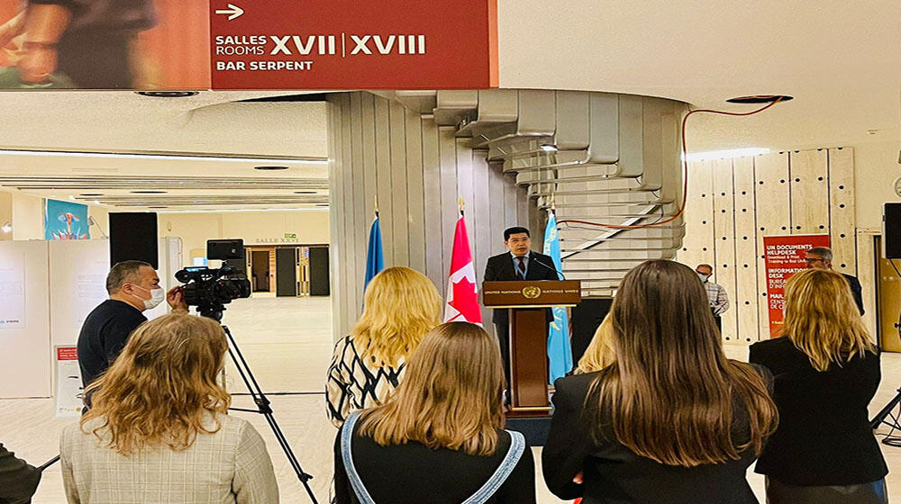 Opening of the exhibition in the Palais des Nations hall