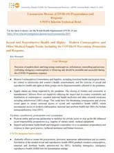 Sexual and Reproductive Health and Rights: Modern Contraceptives and Other Medical Supply Needs, Including for COVID-19 Prevention, Protection and Response.