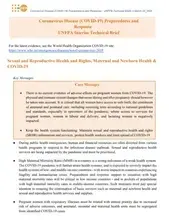 Sexual and Reproductive Health and Rights, Maternal and Newborn Health & COVID-19